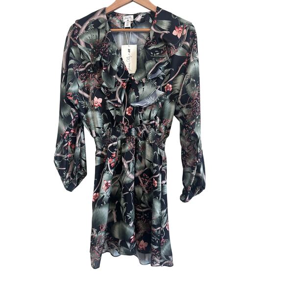 H&M Johanna Ortiz NWT Hawaiian Tropical Floral Dress Size XS - Picture 2 of 5